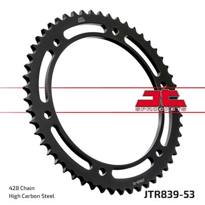 Picture of JT Rear Sprocket Yamaha TDR125 89-92, WR125R 09-15, WR125X 09-15, DT200R 88 (839-53) (Single)