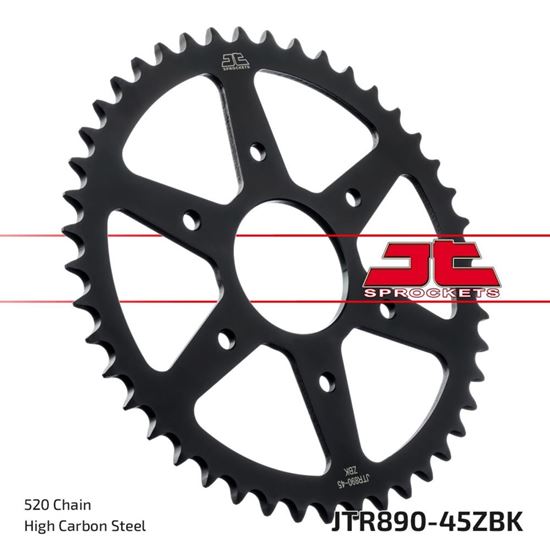 Picture of JT Rear Sprocket KTM 125 Duke 14-22, 390 Duke 13-22, 390 RC 14-21 (Black Zinc) (890-45) (Single)