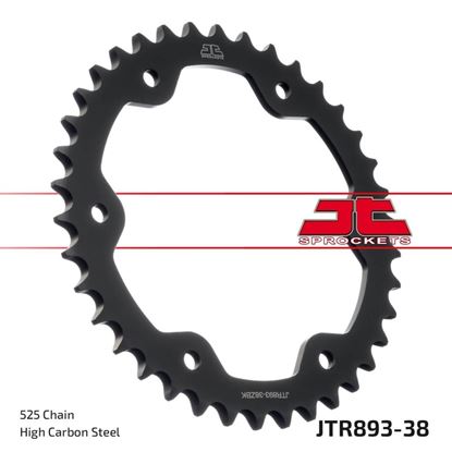 Picture of JT Rear Sprocket KTM 1290 Superduke 14-23(All Models), 1300 Brabus R 22-23 (Black Zinc) (893-38) (Single)