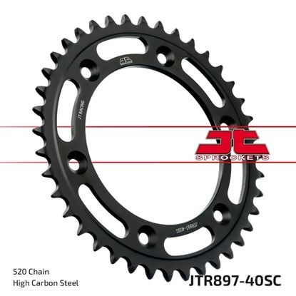 Picture of JT Rear Sprocket KTM 250 EXC Euduro, 625 SMC 05-06, 690 Duke 08-19, 690 SM 07-09 (Self Cleaning) (897-40) (Single)