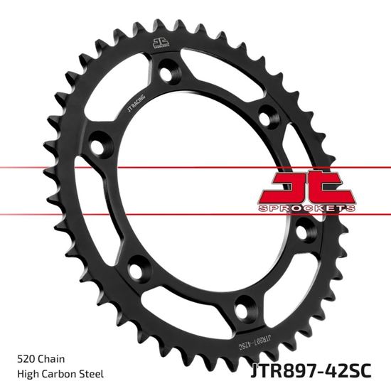 Picture of JT Rear Sprocket KTM 125 EXC Enduro 01-11, 640 LC4 Super Moto 99-06, 690 SMC R 12-22 (Self Cleaning) (897-42) (Single)