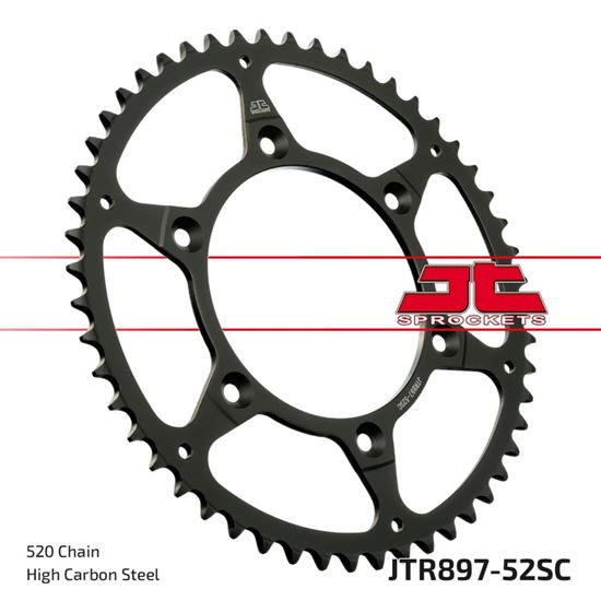 Picture of JT Rear Sprocket Husqvarna 250 FC 23, 250 FE 14-23, KTM EXC-F Enduro 14-23 (Self Cleaning) (897-52) (Single)