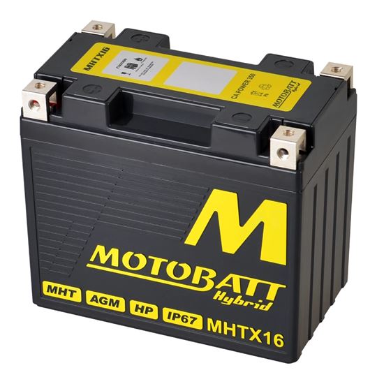 Picture of Motobatt Hybrid Battery MHTX16 Lithium, Lead Acid Hybrid 12v CA:350A L:151 x H:130 x W:87 (Single)