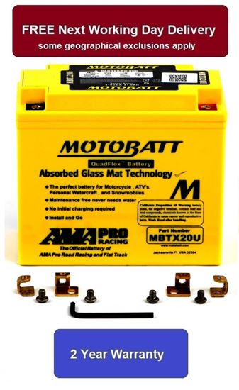 Picture of Battery (Motobatt) for 1993 Kawasaki KLF 400 B1 Bayou