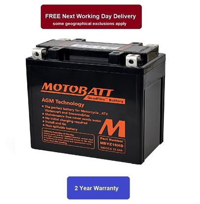 Picture of Motobatt Battery MBYZ16HD Black 12v 17.5Ah (20Hr) CCA:240A YTX14LBS fully sealed