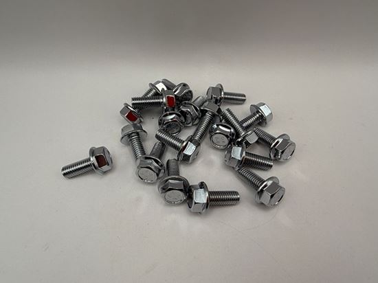 Picture of Bolts Flanged Chrome Hexagon M8 x 20mm x 1.25mm Pitch (13mm Head) (Per 20)
